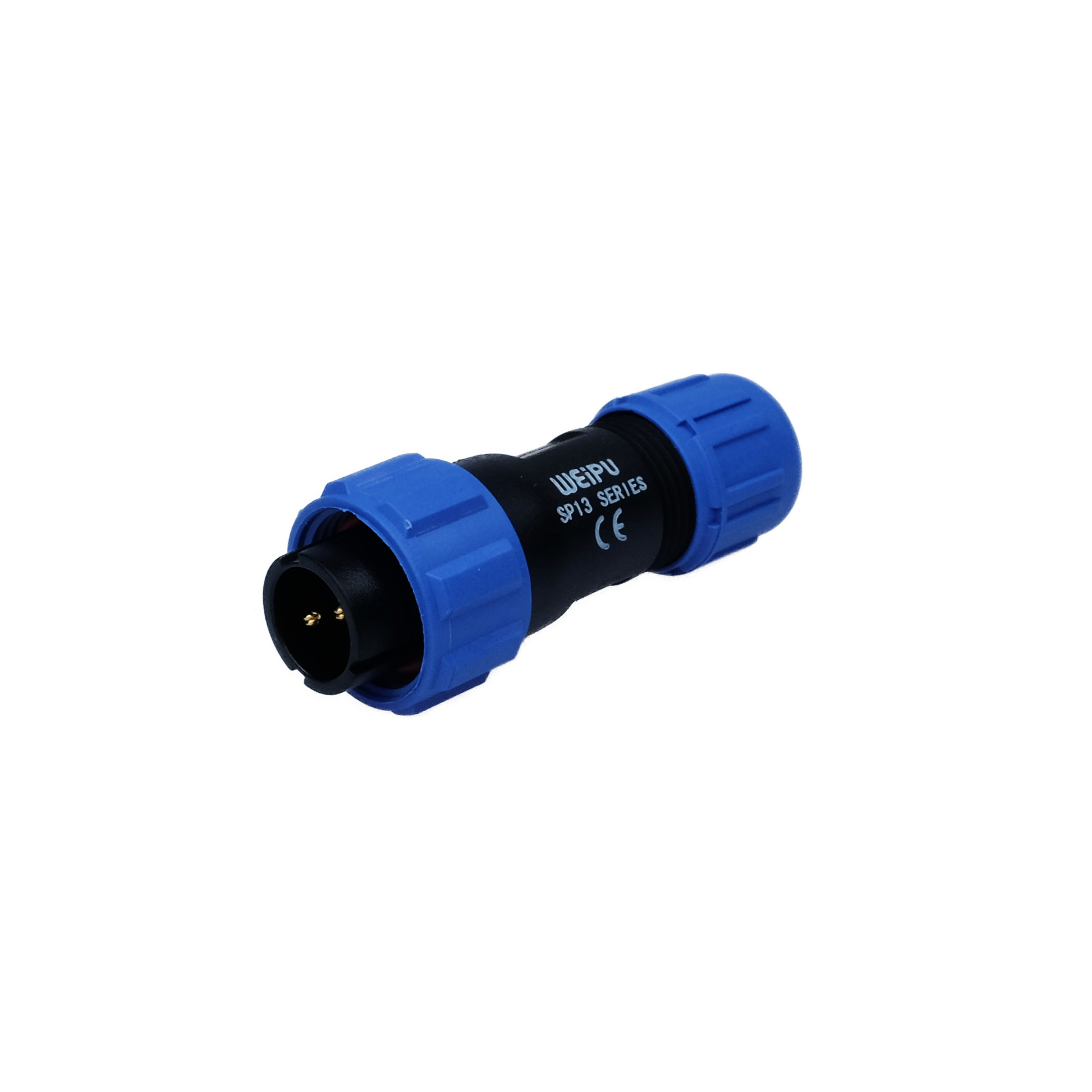 WEIPU Connector SP1310/P2IN 2pin IP68 Waterproof Male — Front View