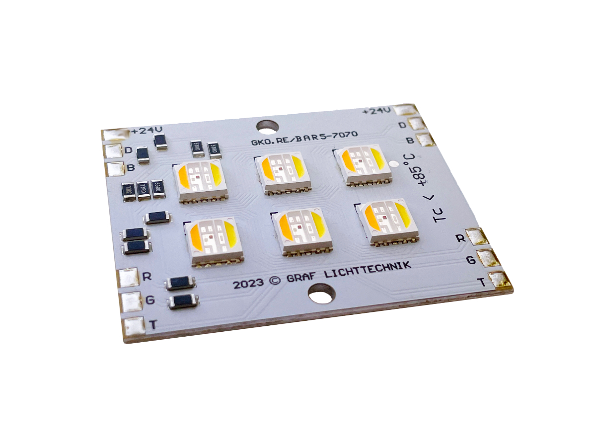 LED Module BAR5-7070 RGB CCT 2700K 6500K 24V 19W - Isometric View