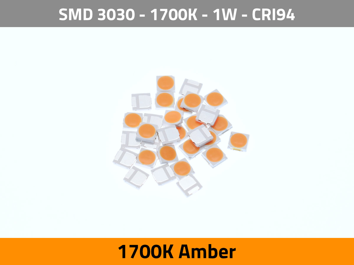 LED SMD 3030 1700K CCT 3V 1W 350mA 75lm CRI94 TLCI85