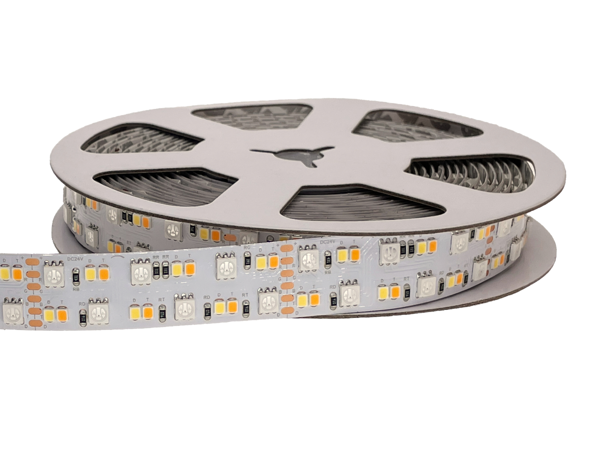 LED Streifen CCT+RGB 2500K-6000K 24V 50W/m CRI96 TLCI97 — Frontansicht