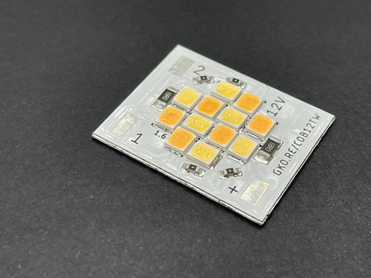 LED Modul COB12 12V 2x3W 2600K 6000K CCT Tunable CRI96 TLCI95 — Isometric View