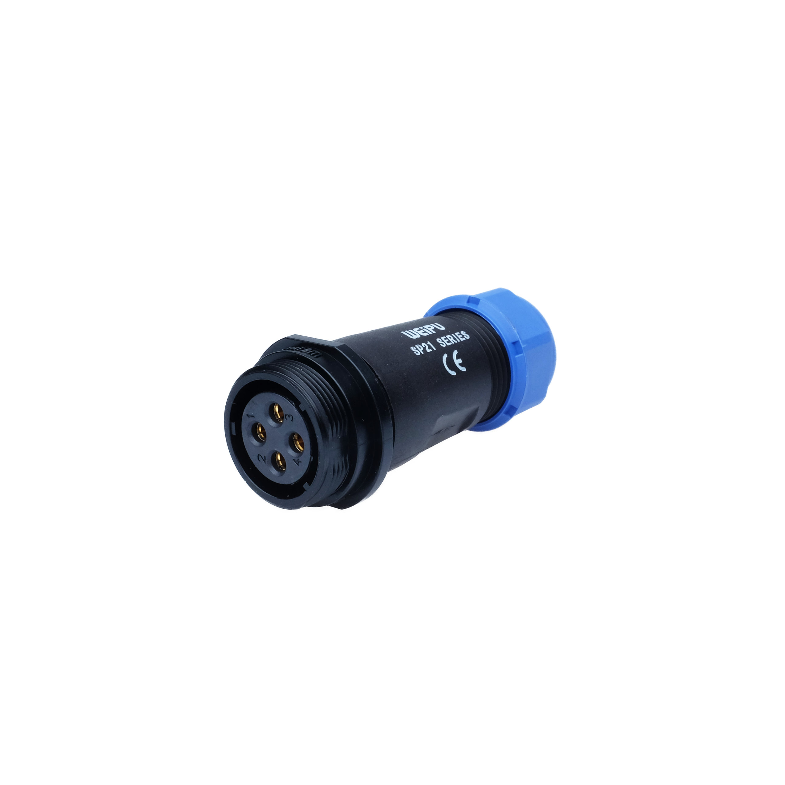 WEIPU Connector SP2111/S4II-1N 4pin IP68 Waterproof Female — Front View