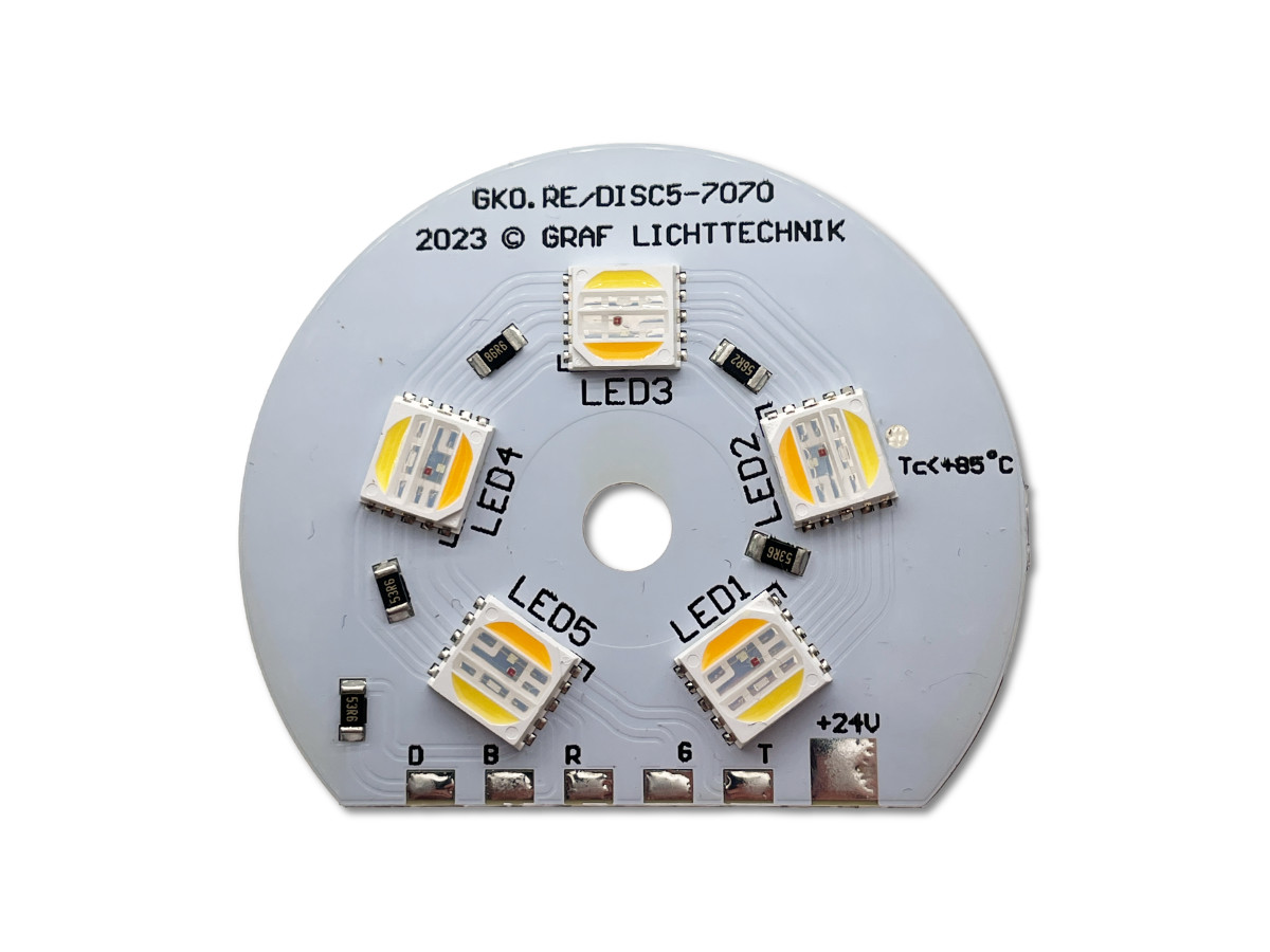 LED Modul DISC5-7070 RGB CCT 2700K 6500K 24V 18W — Produktfoto