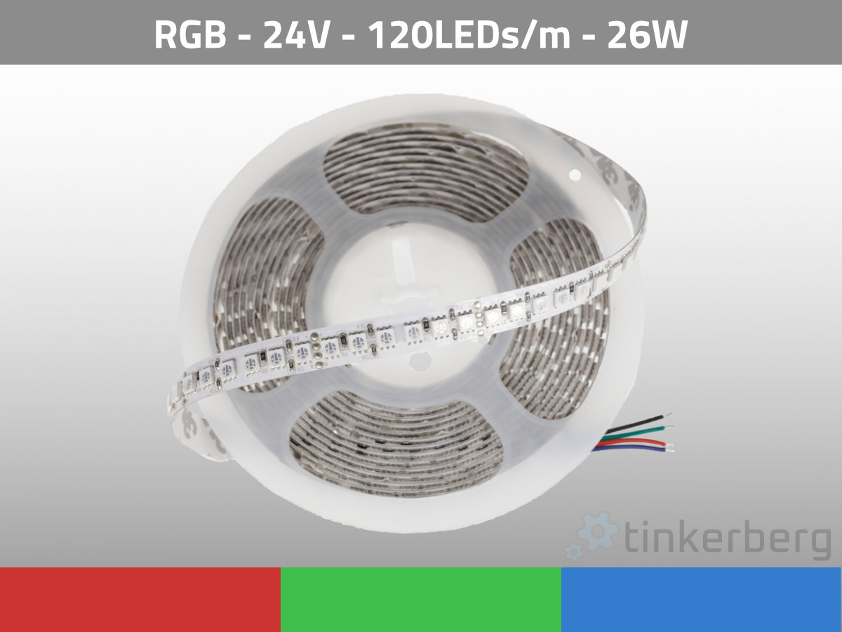 LED Strip RGB 24V 26W/m 120LEDs/m HighOutput