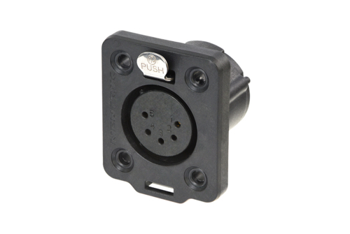 NEUTRIK XLR5 NC5FDX-TOP Panel Mount Female IP65 black — Top View