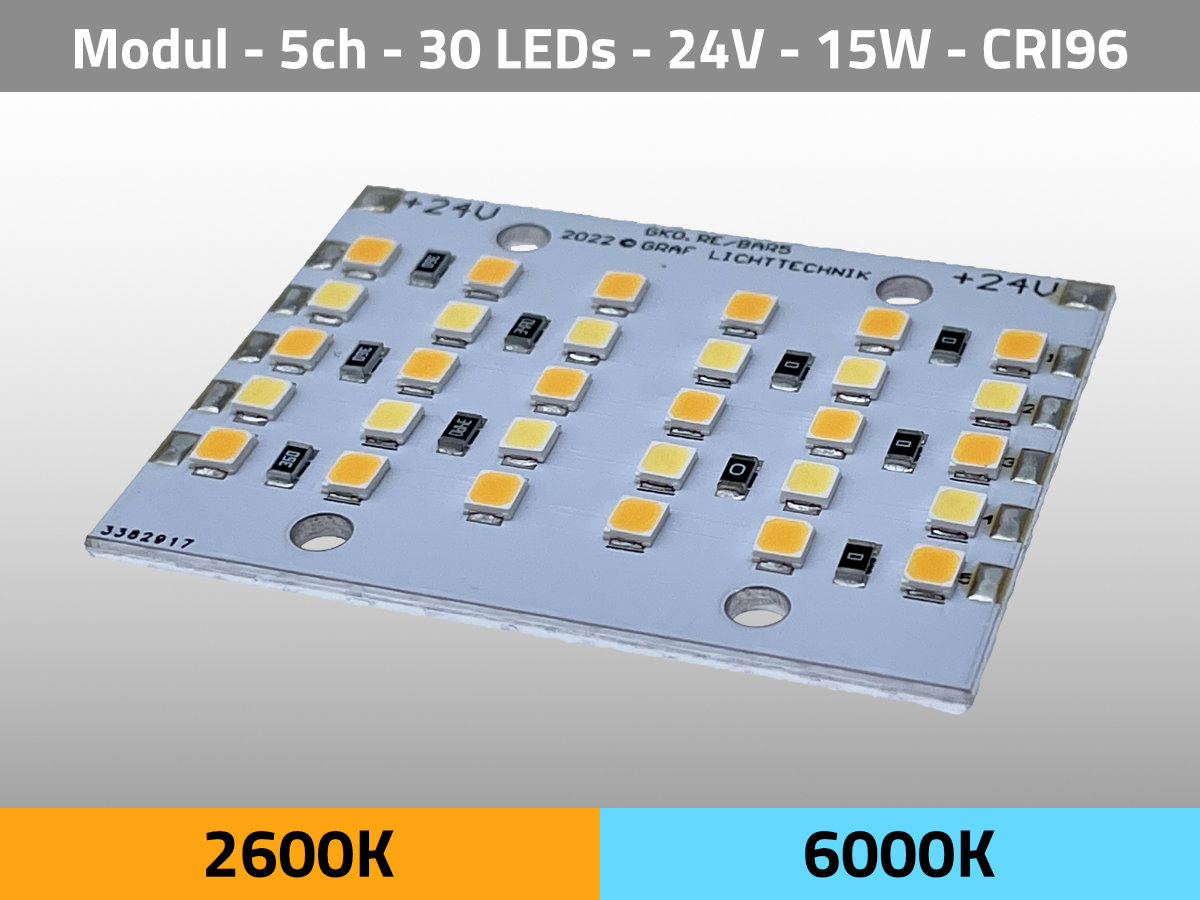 LED Modul BAR5 Custom Configuration 24V 15W HighOutput CRI96 — Isometric View