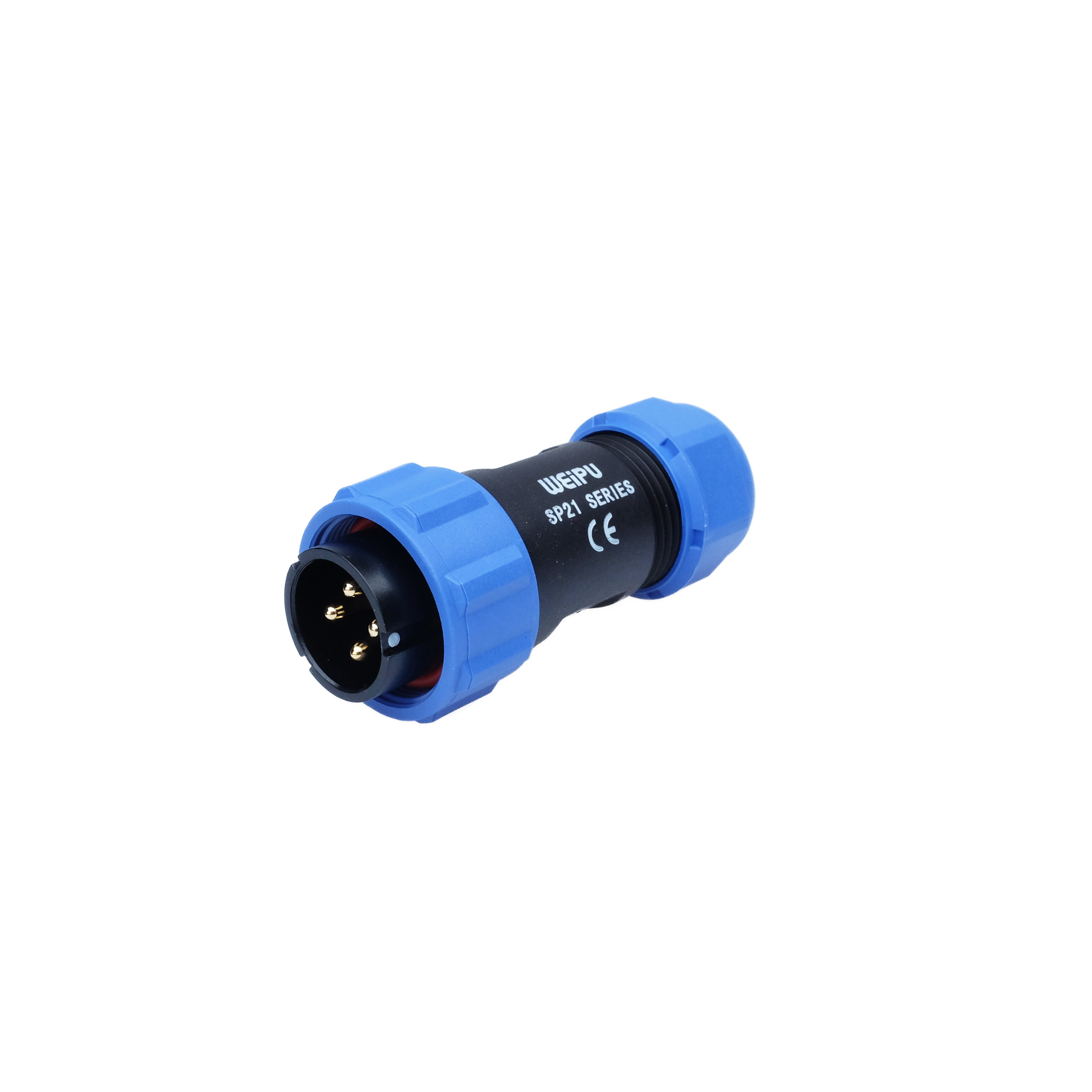 WEIPU Connector SP2110/P4II-1N 4pin IP68 Waterproof Male — Front View