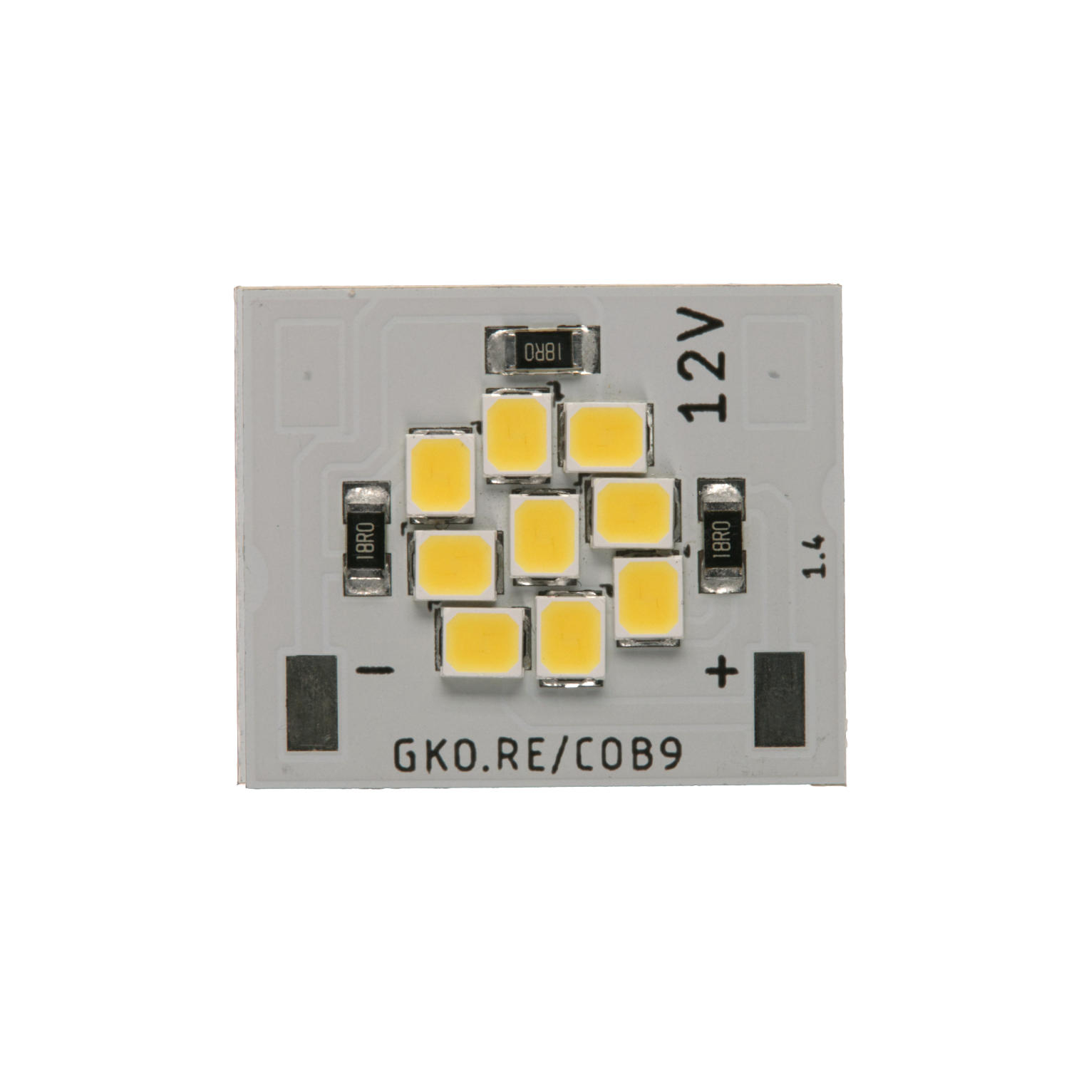 LED Module COB9 12V 4.5W 6000K CRI98 TLCI98 — Top View