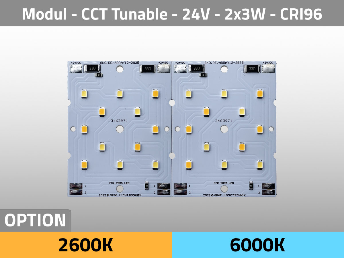 LED Module ARRAY12 CCT 2600K & 6000K 24V 6W CRI96 TLCI96