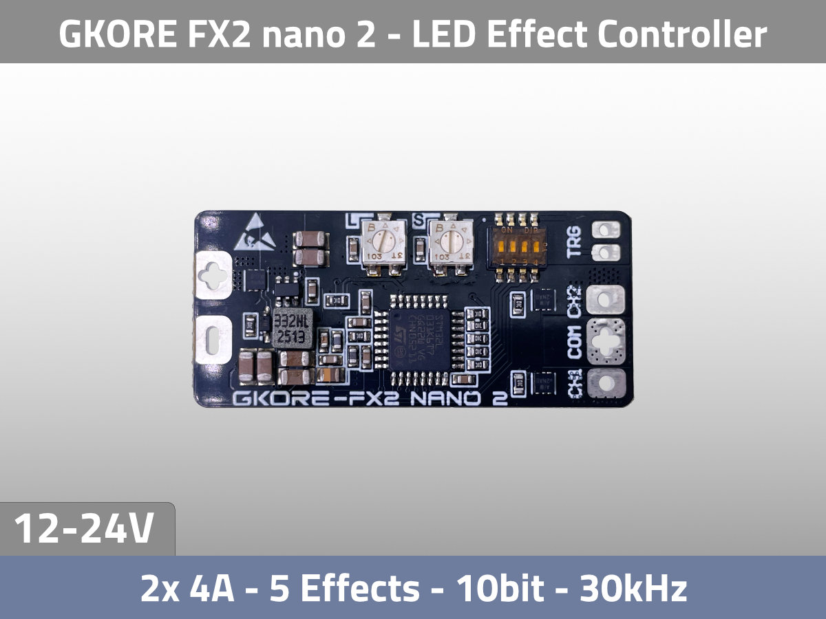 GKORE FX2 nano 2 - 2ch LED Effect Controller 12-24V — Product Photo