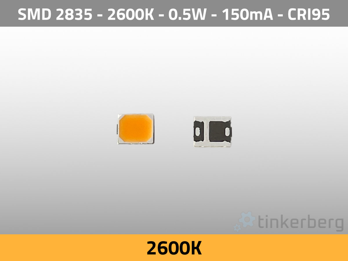 LED SMD 2835 2600K CCT 3V 0.5W 150mA 50lm CRI95 TLCI95