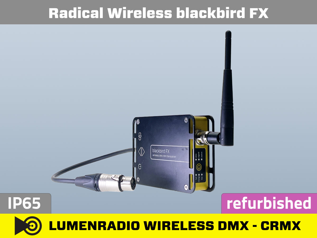 CRMX Wireless DMX Receiver Transmitter Lumenradio - blackbird FX DMX- refurbished