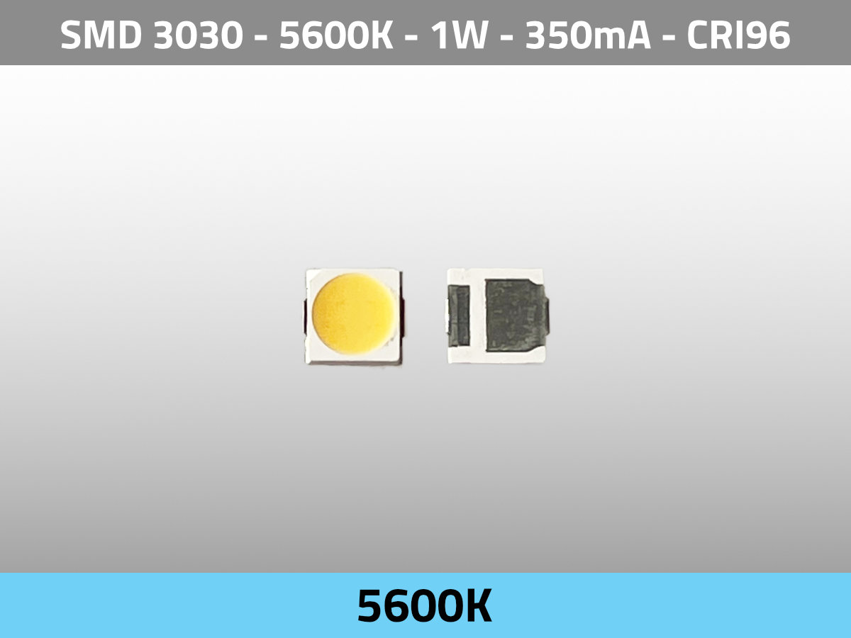 LED SMD 3030 5600K CCT 3V 1W 350mA CRI95 TLCI99 — Top View
