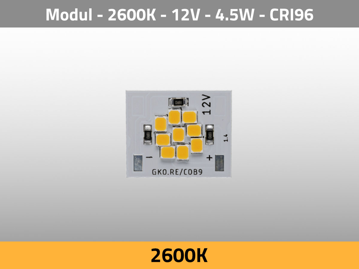 LED Module COB9 12V 4.5W 2600K CRI96 TLCI95
