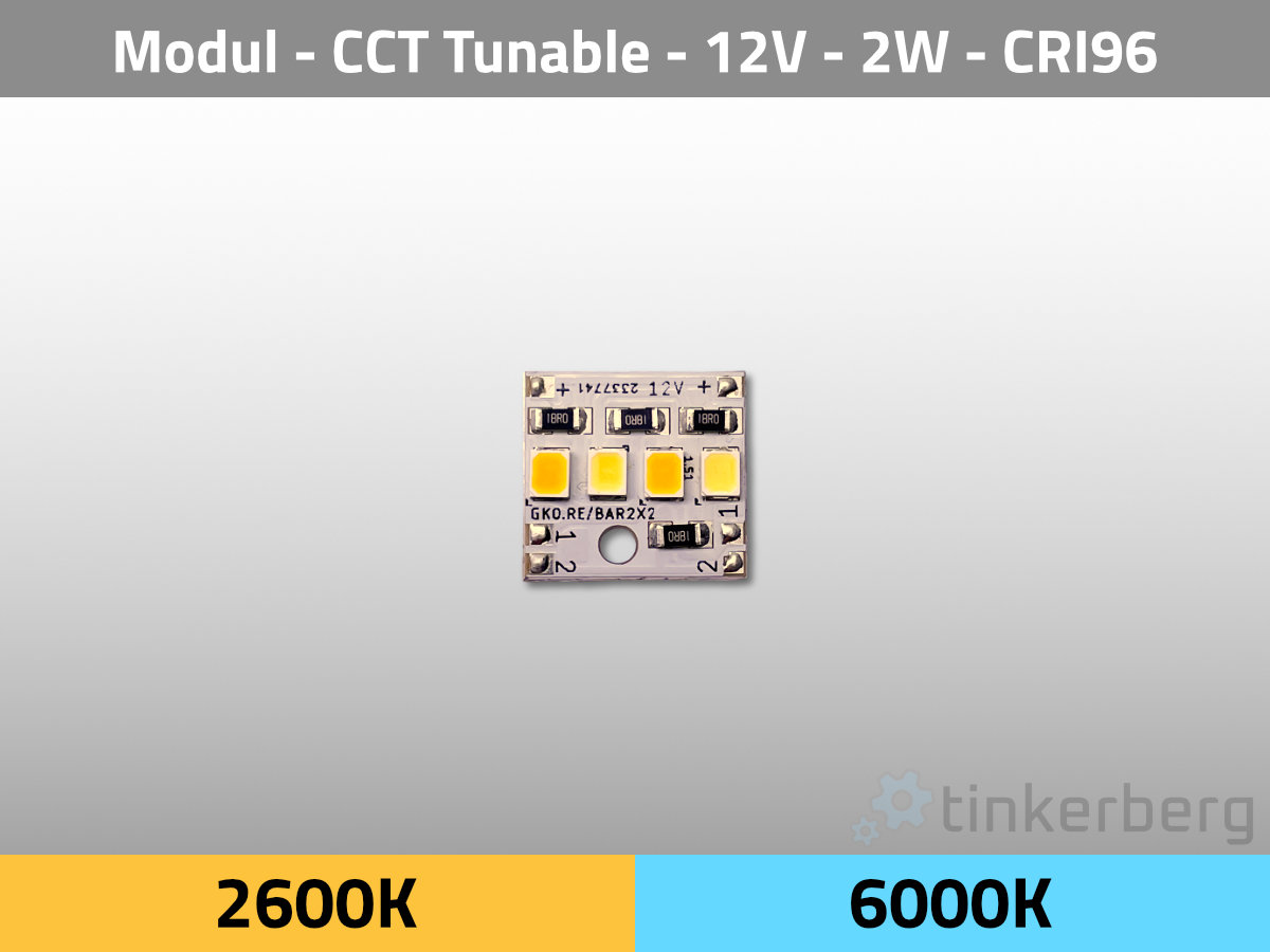 LED Module BAR2x2 CCT 2600K & 6000K 12V 2W HighOutput CRI96 — Product Photo